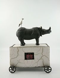 rhinocéros à l'oiseau